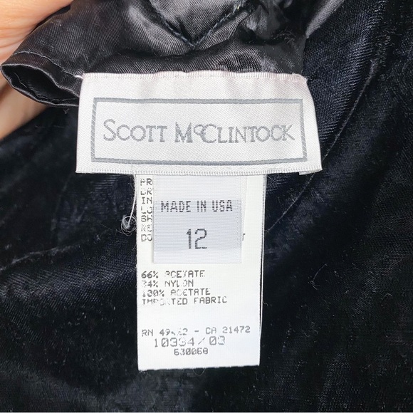 Vintage Scott McClintock Velvet Black Metallic Gold Sleeveless Formal Maxi Dress - Picture 9 of 9